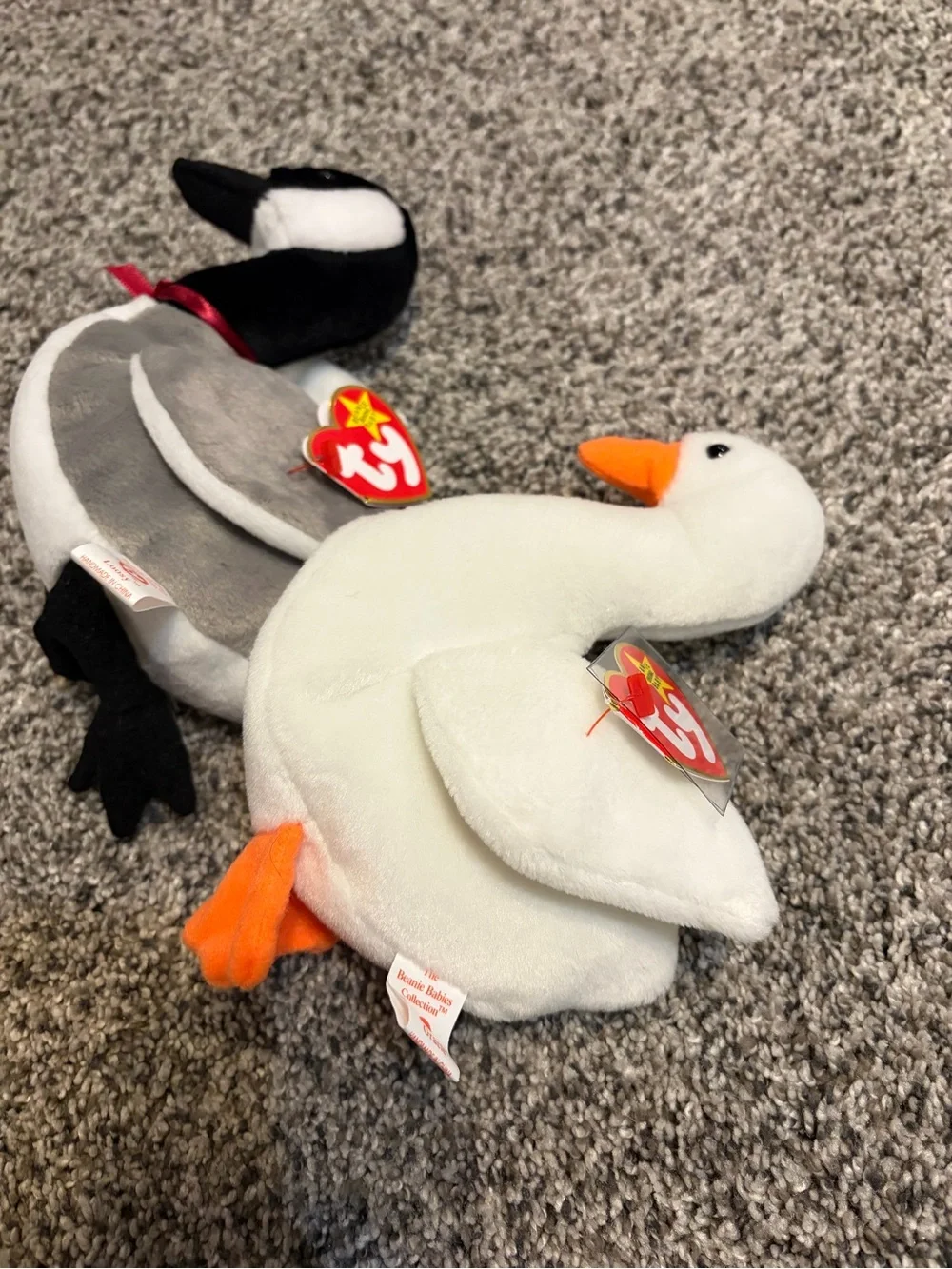 Lot of 2 vintage TY beanie babies Gracie & Loosy swan and goose